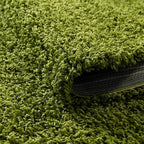 Unique Loom Solid Shag Collection Area Rug (6' 1" Round, Grass Green)