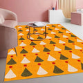 Soft Burnt Orange and Red 3D Texture Rug 3x5 Mid Century Modern Washable Area Rugs for Bedroom Dining Room Nursery Room Living Room Low Pile Durable Floor Deco Indoor Carpet Cute Bathmat