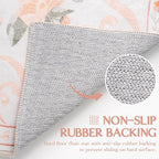 Washable Non-Slip Runner Rugs 2X6, Orange Rug Boho Farmhouse Bow Floral Area Rug for Hallway Kitchen Bedroom Beside Laundry Room Bathroom Rug, Low Pile Stain Resistant Soft Floor Carpet