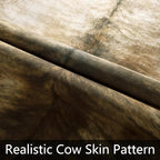 AROGAN Western Decor Faux Fur Cowhide Rug, 7 x 6.2 Feet Premium Animal Skin Cow Hide Rug, Durable Cow Print Rugs for Wall Decor, Western Floor Carpet for Bedroom Living Room, Brownish