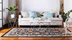Unique Loom Espahan Collection Area Rug - Cape Cod (6' 1" x 9' Rectangle, Navy Blue/ Black)