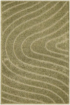 LUXE WEAVERS Modern Geometric Wave Green 2x3 Area Rug, Contemporary Stain Resistant Carpet