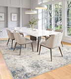 4x6 Washable Area Rugs - Modern Abstract Rugs for Living Room Non-Slip Low Pile Soft Machine Washable Carpet for Bedroom, Dining Room, Nursery, Home Office, Farmhouse (4'x6' Beige Blue)