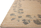 Loloi Chris Loves Julia Rue Collection RUE-05 Natural/Denim 8'-6" x 11'-6" Area Rug Jute Neutral Floral Living Room Bedroom Rug