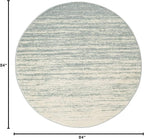 SAFAVIEH Adirondack Collection Area Rug - 7' Round, Slate & Cream, Modern Ombre Design, Non Shedding & Easy to Clean, Ideal for Living Room, Bedroom, Office, Dining Space (ADR113T)