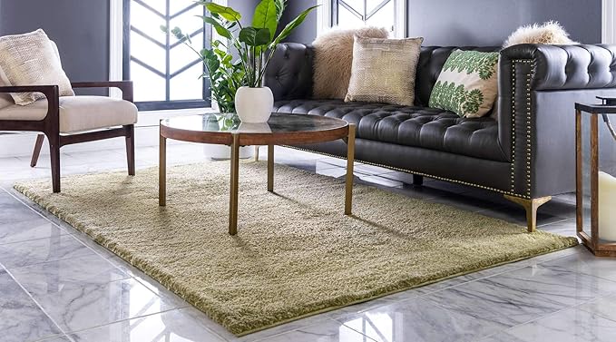 Unique Loom Solo Collection Area Rug - Calabasas (5' 3" x 7' 7" Rectangle, Light Green)