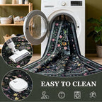 9x12 Area Rugs Living Room Rug: Vintage Washable Rug Floral Soft Carpet Indoor Floor Non-Slip Boho Stain Resistant Large Carpets for Bedroom Kids Nursery Dining Room Farmhouse Home Office Black/C02