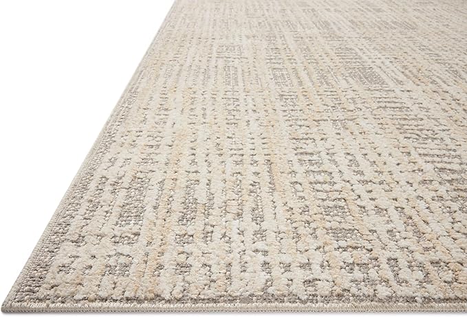 Loloi Amber Lewis Bexley Collection BEX-07 Natural/Dove 2'-7" x 12'-0" Runner Rug Neutral, Textured, Living, Bedroom, Dining, Carpet