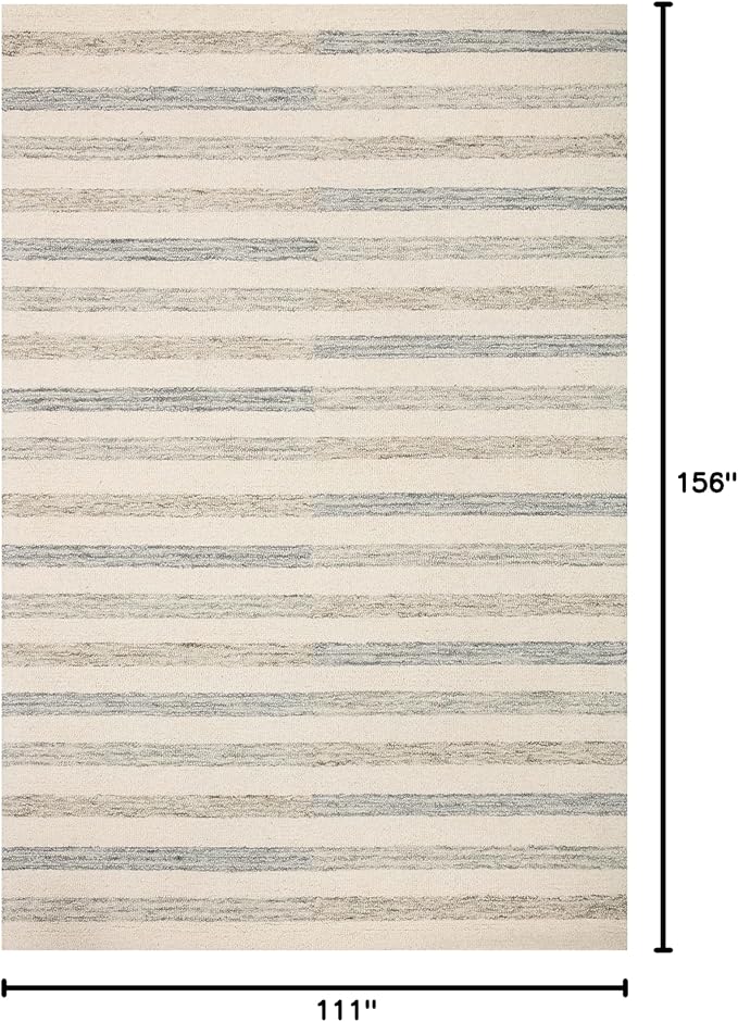 Loloi Chris Loves Julia Chris Collection CHR-05 Ivory/Slate 9'-3" x 13', .50" Pile Height, Area Rug