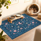 GarveeHome 2x3 Floral Area Rug Non Slip Entryway Mat Low Pile Stain Resistant Butterfly Kitchen Rugs Soft Small Throw Carpet for Dining Room Bedroom Washable Bow Rugs for Living Room Bathroom, 2x3