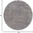 Unique Loom Solid Shag Collection Area Rug (3' 3" Round, Cloud Gray)