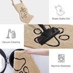 Smiry Dog Door Mat for Muddy Paws, Absorbent Dirt Trapper Non Slip Quick Dry Washable Chenille Mat for Mud Dogs, Entry Rug for Indoor and Outdoor (48x30 Inches, Beige and Black)