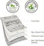 Nakagishi Area Rug Living Room Rugs: 6X9 Machine Washable Boho Large Neutral Farmhouse Stain Resistant Moroccan Indoor Floor Carpet for Bedroom Nursery Dorm Dining Room Home-Ivory Black