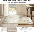 Washable Area Rugs 5'x7' Non-Slip Modern Abstract Soft for Living Room Entryway Bedroom Nursery, Print Pattern, Neutral Brown Gray