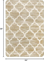 Lahome Moroccan Washable Rug Entry Rug-Non-Slip Kitchen Rugs - 2x3 Small Area Rug Indoor Door Mats for Entryway Soft Throw Doormat Indoor Entrance Non-Shedding Bathroom Bedroom Rugs Taupe Bedside