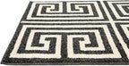 Unique Loom Athens Collection Classic Geometric Modern Border Design Area Rug (2' 0 x 6' 0 Runner, Black/ Beige)