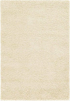 Unique Loom Solid Shag Collection Area Rug (4' 1" x 6' 1" Rectangle, Pure Ivory)