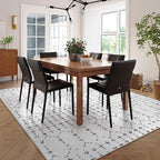 Lahome Moroccan 9x12 Washable Area Rug - Non-Slip Washable Ultra-Thin Soft Large Rug for Living Room, Modern Geometric Print Stain Resistant Carpet for Bedroom Dining Room, White