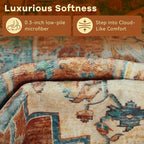 YJ.GWL Area Rugs for Living Room 4x6 Machine Washable Rugs for Bedroom, Non Slip Floral Vintage Rug Indoor Carpet, Stain Resistant Throw Rug for Dining Room Kitchen, Brick Orange