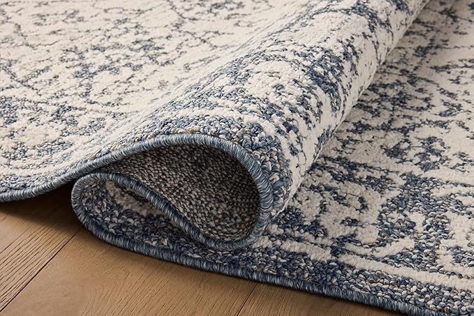 Loloi Magnolia Home by Joanna Gaines Gigi Collection GIG-02 Ivory/Blue 6'-7" x 9'-2" Area Rug