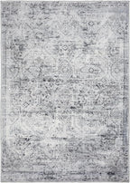 Area Rug 5×7, Vintage Boho Rug,Ultra-Soft Low Pile, Washable, Non Slip,Stain Resistant Printed Carpet for Living Room Bedrooms Playroom Office Kitchen, Classic Grey.