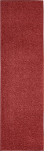 Nourison Home Nourison Essentials Brick Red 2'2" x 10' Area Rug - Easy Clean, Non Shedding, Bed Room, Living Room, Dining Room, Kitchen (10' Runner)