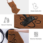 Smiry Dog Door Mat for Muddy Paws, Absorbent Dirt Trapper Non Slip Quick Dry Washable Chenille Mat for Mud Dogs, Entry Rug for Indoor and Outdoor (36x24 Inches, Ochre and Black)