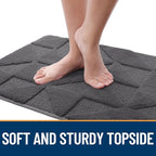OLANLY Door Mats Indoor, Non-Slip, Absorbent, Dirt Resist, Entrance Washable Mat, Low-Profile Inside Entry Doormat for Entryway (59x20 inches, Dark Grey)