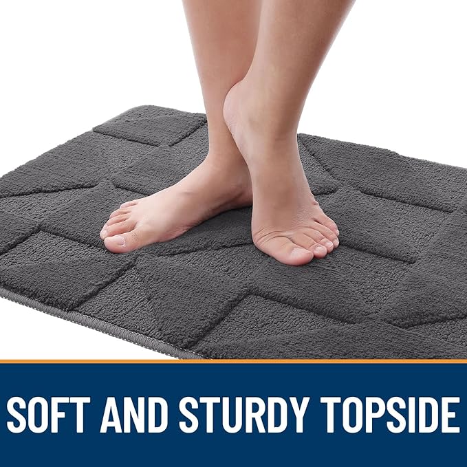 OLANLY Door Mats Indoor, Non-Slip, Absorbent, Dirt Resist, Entrance Washable Mat, Low-Profile Inside Entry Doormat for Entryway (71x47 inches, Dark Grey)