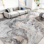 4x6 Washable Area Rugs for Living Room, Blue Modern Abstract Rug Entryway Kitchen Non Slip Throw Rug, Stain Resistant Carpet for Dining Room Playroom Bedroom, Pet & Kids Friendly