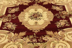 Unique Loom Versailles Collection Area Rug - Henry (6' 1" Square Red/Brown)