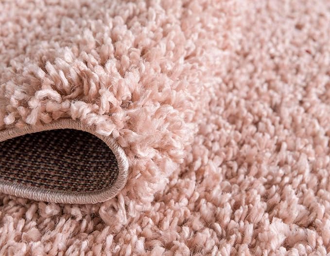 Unique Loom Davos Shag Collection Area Rug - Solid (2' 2" x 6' 7" Runner, Dusty Rose)
