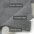 IOHOUZE Washable Runner Rug 2x6 Non Slip Runners for Hallways Entryway Runner Indoor, Kitchen Rugs Woven Cotton Floor Carpet for Kitchen Hall Entrance Bedroom, Charcoal/Dark Grey