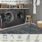 Lahome Floral Entryway Rug, 2x3 Kitchen Rugs Non Slip Washable Boho Black Forest Design, Soft Door Mat Indoor Entrance, Ultra-Thin Easy Clean Small Throw Carpet for Bedroom Bathroom, Black
