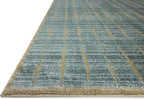 Loloi Chris Loves Julia Calvin Collection CLV-02 Ocean/Olive 5'-3" x 5'-3" Round Area Rug Checkered Neutral Soft Living Room Bedroom Carpet