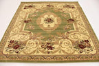 Unique Loom Versailles Collection Traditional Classic Floral Motif Area Rug (6' 0 x 6' 0 Square, Green/ Ivory)