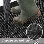 BEQHAUSE Indoor Door Mat 32" x 48", Dirt Trapper Door Mats Non-Slip Entryway Rugs Washable, Resist Dirt Absorbent Welcome Mat, Low Profile Floor Mats for Front Back Door and Entryway, Black