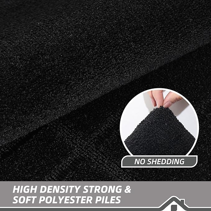 BEQHAUSE Door Mat 24" x 36", Non-Slip Door Mats Indoor Entryway Rugs Washable Low-Profile Absorbent and Stain Resist Floor Mats, Dog Door Mat for Front Back Door, Muddy Wet Shoes & Paws, Black