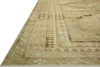 Loloi Magnolia Home by Joanna Gaines Sinclair Collection SIN-02 Khaki/Tobacco 2'-0" x 5'-0", .25" Pile Height, Machine Washable, Accent Rug