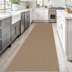 Braided Runner Rug 3x12 Ft Washable Runners for Hallways Non Slip Kitchen Runner Rug Cotton Long Entryway Runner Indoor, Woven Carpet for Hall Kitchen Entryway, Orange/Tan/Brown