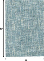 Dash and Albert Crosshatch Wool Area Rug - 3' x 5' Aegean Solid Hand Micro Hooked Accent Rug - Durable, High Traffic Areas Bedroom, Hallway, Stairs - Premium Luxury Hotel Quality Soft Breathable