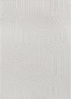 Beverly Rug Micro Loop Area Rug White 5x7 Modern Luxury Soft Circle Geometric Durable Indoor Area Rugs for Living Dining Room Office Stain Resistant Non Shedding Casual Indoor Carpet White 5 x 7