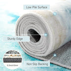 Beach Pattern 2x6ft Runner Rug Non Slip Washable Kitchen Runner Rug with Rubber Backing，Low-Pile Soft Washable Runner Rugs for Hallway Entryway Kitchen Bedroom Living Room Bathroom