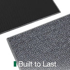 LUMI Ultra Thin Indoor Door Mat for Entrance 32"x48", Non Slip Entryway Mat, Low Profile Doormat, Unique Herringbone Design Carpet for Inside, Patio, Porch, Medium Gray