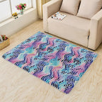 Colorful Wave Rug, 4x7 Rug, Abstract Watercolor Rugs for Entryway, Watercolor Large Area Rug, Washable Rug Non Slip Soft Indoor Carpet, Kids and Pets Friendly, Colorful Wave Home & Room Decor