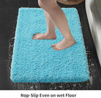 Bathroom Runner Rug 24x70 Teal Non Slip Fluffy Long Bath Mat for Bathroom Floor Washable Plush Luxury Large Bath Rug for Tub Absorbent Runner Rug for Bedside