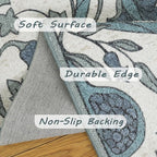 Washable Area Rug 8x10, Large Soft Rugs Vintage Rug for Living Room, Bedroom Rug, Farmhouse, Dining Room, Kids Playroom, Cream Gray Multi