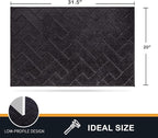 PURRUGS Dirt Trapping Door Mat 20" x 31.5", Non-Slip Machine Washable Entry Rug, Shoe Scraper, Dog Doormat, Super Absorbent Welcome Mat for Front & Back Door, Muddy Wet Shoes & Paws, Black