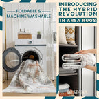 Istana 2x3 Area Rug - Grey Multi Boho Rugs for Living Room 2x3 - Foldable Small Rugs for Bedroom - Stain Resistant Washable Rug Non Slip - Eco-Friendly Area Rugs Indoor