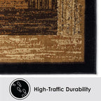 Home Dynamix Royalty Vega Contemporary Geometric Area Rug, Black/Beige, 7'8"x10'4"